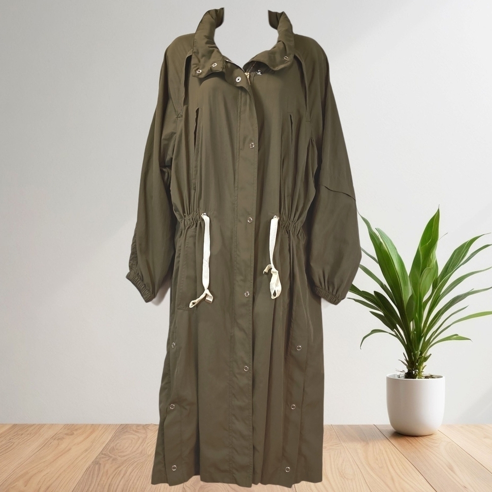 Zara TRF Green Water Resistant Parka Coat , Size S-M
